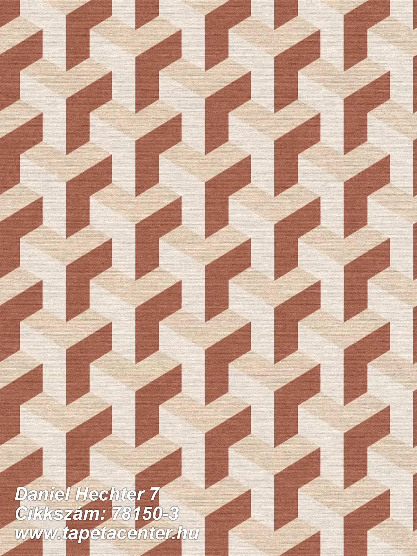 3d hatású,geometriai mintás,barna,bézs-drapp,súrolható,vlies tapéta 